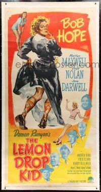 1w050 LEMON DROP KID linen 3sh '51 wacky full-length artwork of Bob Hope in drag, Marilyn Maxwell!