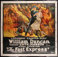 1w025 FAST EXPRESS linen chapter 15 6sh '24 stone litho of William Duncan rescuing Edith Johnson!