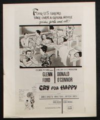 1x159 CRY FOR HAPPY 21 8x10 stills '60 Glenn Ford & Donald O'Connor take over a geisha house!