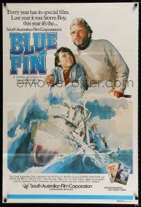1y476 BLUE FIN Aust 1sh '80 Carl Schultz, cool different artwork of ship!