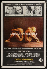 1y483 CARNAL KNOWLEDGE Aust 1sh '71 Jack Nicholson, Candice Bergen, Art Garfunkel, Ann-Margret!
