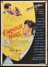 1y484 CARNEGIE HALL Aust 1sh '47 Edgar Ulmer's mightiest music event the screen has ever known!