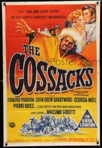 1y490 COSSACKS Aust 1sh '60 I Cosacchi, John Drew Barrymore, Edmund Purdom!