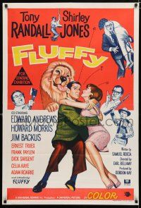 1y515 FLUFFY Aust 1sh '65 great art of huge lion & Tony Randall w/pretty Shirley Jones!