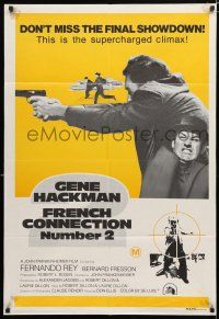 1y520 FRENCH CONNECTION II Aust 1sh '75 John Frankenheimer, c/u of Gene Hackman aiming his gun!