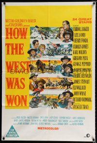 1y555 HOW THE WEST WAS WON Aust 1sh '64 John Ford, Debbie Reynolds, Gregory Peck & all-star cast!