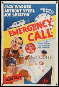 1y557 HUNDRED HOUR HUNT Aust 1sh '52 Anthony Steel starring in Lewis Gilbert's Emergency Call!