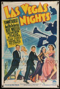 1y579 LAS VEGAS NIGHTS Aust 1sh '41 gambling art, Tommy Dorsey, Bert Wheeler & Constance Moore!