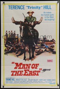 1y594 MAN OF THE EAST Aust 1sh '74 image of cowboy Terence Hill on horseback, spaghetti western!