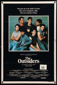 1y621 OUTSIDERS Aust 1sh '82 Coppola, S.E. Hinton, Howell, Dillon, Macchio, Swayze, Lowe, Estevez