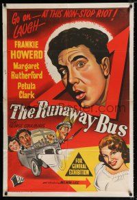 1y638 RUNAWAY BUS Aust 1sh '54 Margaret Rutherford, Frankie Howerd, wacky artwork!