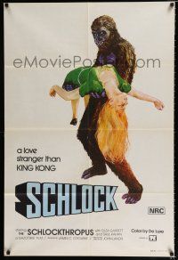 1y644 SCHLOCK Aust 1sh '73 John Landis horror comedy, wacky art of ape man carrying sexy girl!