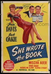 1y650 SHE WROTE THE BOOK Aust 1sh '46 full-length art of sexy Joan Davis, Jack Oakie!
