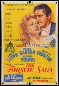 1y666 THAT FORSYTE WOMAN Aust 1sh '49 Saga, Errol Flynn, Greer Garson, Pidgeon & Robert Young!