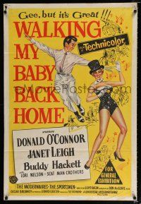 1y674 WALKING MY BABY BACK HOME Aust 1sh '53 art of dancing Donald O'Connor & sexy Janet Leigh!