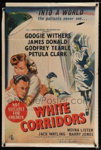 1y681 WHITE CORRIDORS Aust 1sh '51 art of nurse Googie Withers & Doctor James Donald!