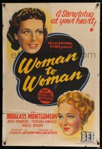1y686 WOMAN TO WOMAN Aust 1sh '50 Douglas Montgomery, Adele Dixon, Joyce Howard!