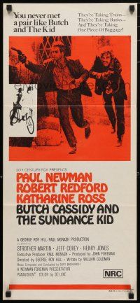1y717 BUTCH CASSIDY & THE SUNDANCE KID Aust daybill R70s Paul Newman, Redford, Katharine Ross!