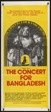 1y729 CONCERT FOR BANGLADESH Aust daybill '72 rock & roll benefit show, image of starving child!