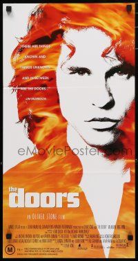 1y748 DOORS Aust daybill '91 cool image of Val Kilmer as Jim Morrison, directed by Oliver Stone!