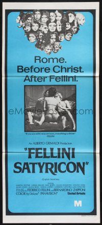 1y755 FELLINI SATYRICON Aust daybill '70 Federico's Italian cult classic, Rome before Christ!