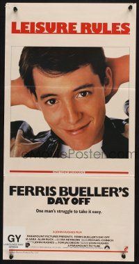 1y756 FERRIS BUELLER'S DAY OFF Aust daybill '86 Matthew Broderick in John Hughes teen classic!