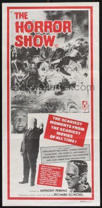 1y779 HORROR SHOW Aust daybill '79 great art of Lugosi, Hitchcock, Karloff, Chris Lee & many more!