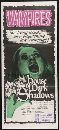 1y780 HOUSE OF DARK SHADOWS Aust daybill '70 sexy living dead on a frightening love rampage!