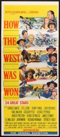 1y782 HOW THE WEST WAS WON Aust daybill '64 Ford, Debbie Reynolds, Gregory Peck & all-star cast!