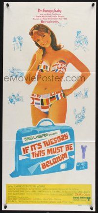 1y788 IF IT'S TUESDAY THIS MUST BE BELGIUM Aust daybill '69 full-length super sexy Suzanne Pleshette