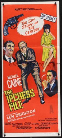 1y789 IPCRESS FILE Aust daybill '65 Michael Caine in the spy story of the century!