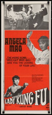 1y795 LADY KUNG FU Aust daybill '72 unbreakable China doll who gives you the licking of your life!