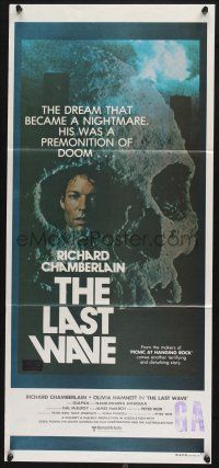 1y799 LAST WAVE Aust daybill '77 Peter Weir cult classic, Richard Chamberlain in skull image!