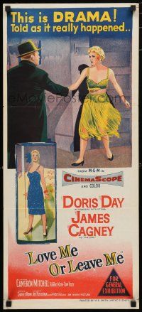 1y813 LOVE ME OR LEAVE ME Aust daybill '55 Doris Day as famed Ruth Etting, James Cagney!