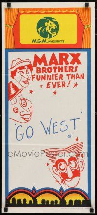 1y822 MARX BROTHERS FUNNIER THAN EVER stock Aust daybill '70s wacky art, Go West!