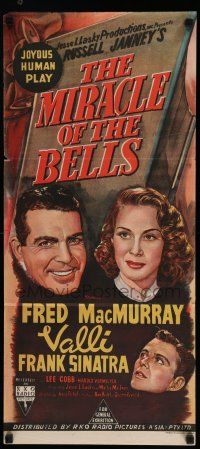 1y829 MIRACLE OF THE BELLS Aust daybill '48 art of Frank Sinatra, Alida Valli & Fred MacMurray!