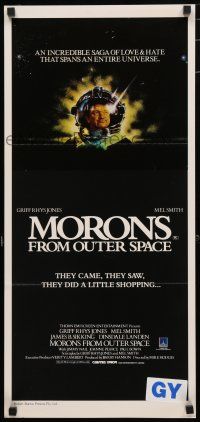 1y836 MORONS FROM OUTER SPACE Aust daybill '85 incredible saga of love & hate spans the universe!