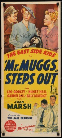 1y837 MR MUGGS STEPS OUT Aust daybill '43 hand litho of East Side Kids, Leo Gorcey & Huntz Hall!