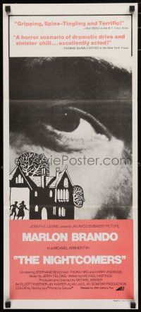 1y853 NIGHTCOMERS Aust daybill '72 creepy Marlon Brando, Michael Winner English horror!