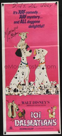 1y864 ONE HUNDRED & ONE DALMATIANS Aust daybill R70s classic Walt Disney canine family cartoon!