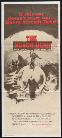 1y872 PHANTASM Aust daybill '79 The Never Dead, cool art of the killer ball by Joe Smith!
