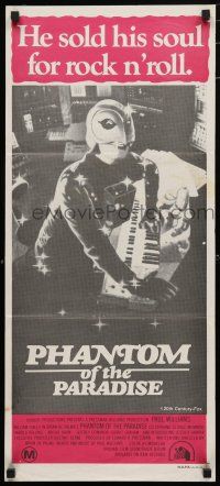 1y873 PHANTOM OF THE PARADISE Aust daybill '74 Brian De Palma, he sold his soul for rock n' roll!