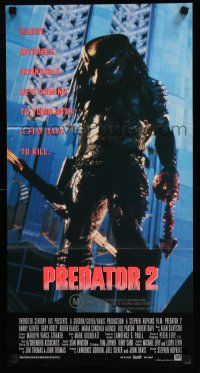 1y881 PREDATOR 2 Aust daybill '90 Danny Glover, Gary Busey, cool sci-fi sequel!