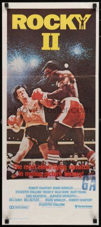 1y894 ROCKY II Aust daybill '79 best image of Sylvester Stallone & Carl Weathers fighting in ring!