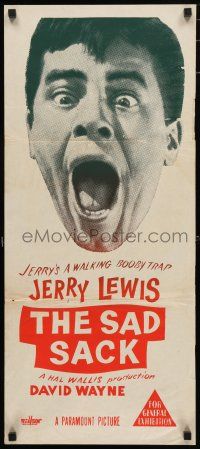 1y901 SAD SACK Aust daybill R60s close-up of wacky Jerry Lewis in the Foreign Legion!