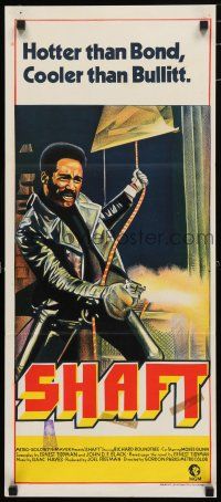 1y913 SHAFT Aust daybill '71 cool hand litho artwork of Richard Roundtree!