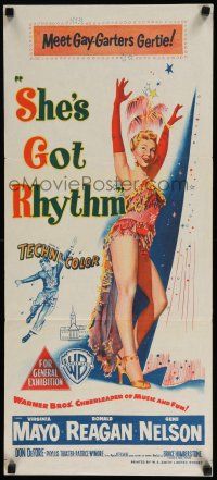 1y918 SHE'S WORKING HER WAY THROUGH COLLEGE Aust daybill '52 sexy Virginia Mayo, She's Got Rhythm!