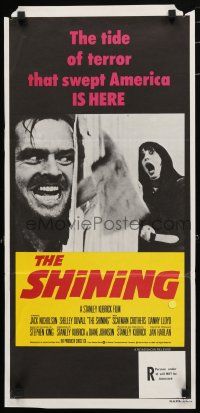 1y920 SHINING Aust daybill '80 Stephen King & Stanley Kubrick horror, crazy Jack Nicholson!