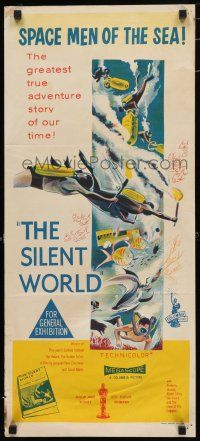 1y923 SILENT WORLD Aust daybill '56 Cousteau, Louis Malle, adventure of space men of the sea!