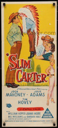 1y931 SLIM CARTER Aust daybill '57 Jock Mahoney, Julie Adams, such a heartwarming cowboy comedy!